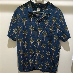 Marine Layer Blue Palm Tree Button Down Shirt